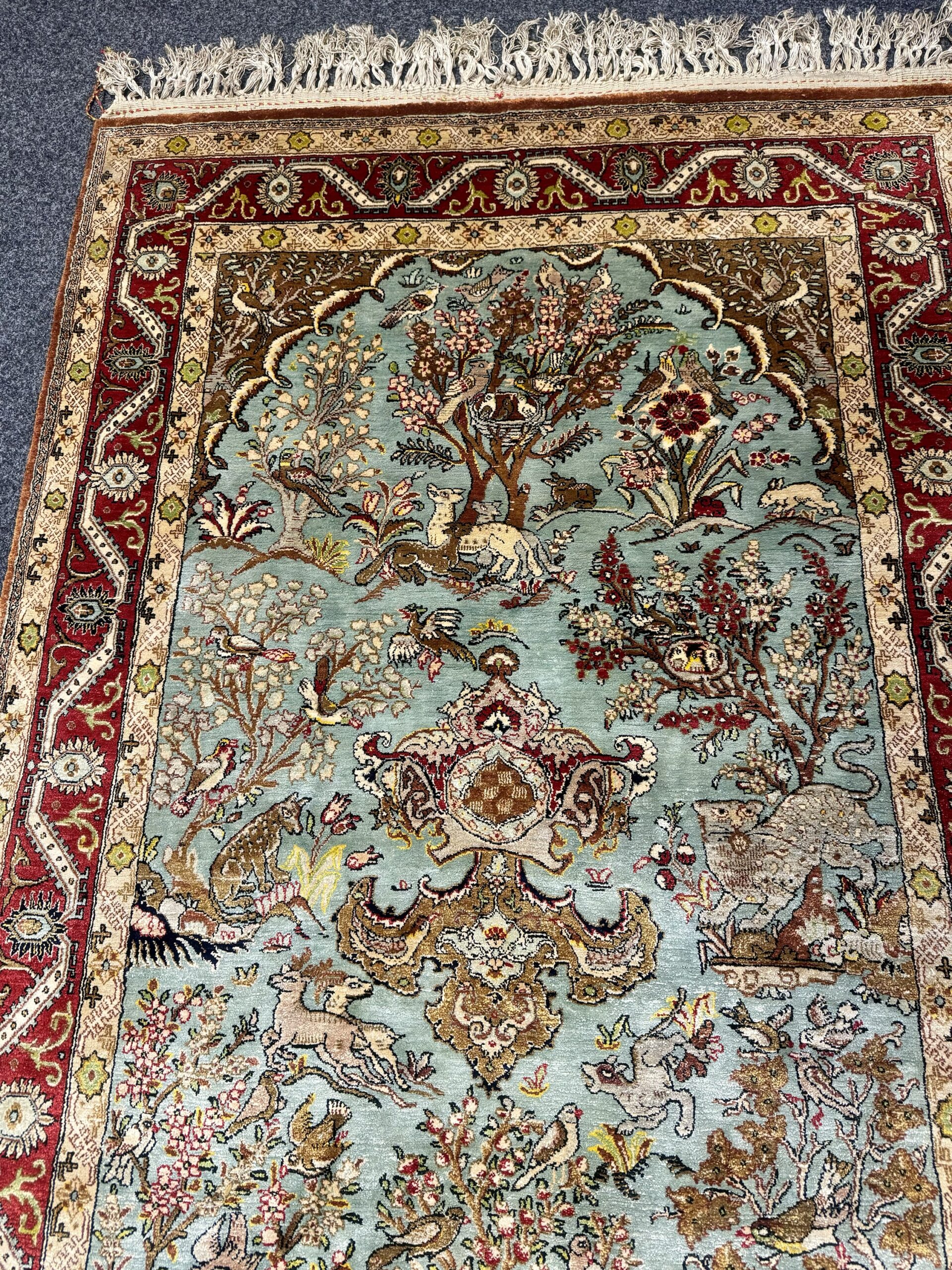 Persischer Ghom Seidenteppich (170x105cm) – Paradiesgarten-Design – Bild 7