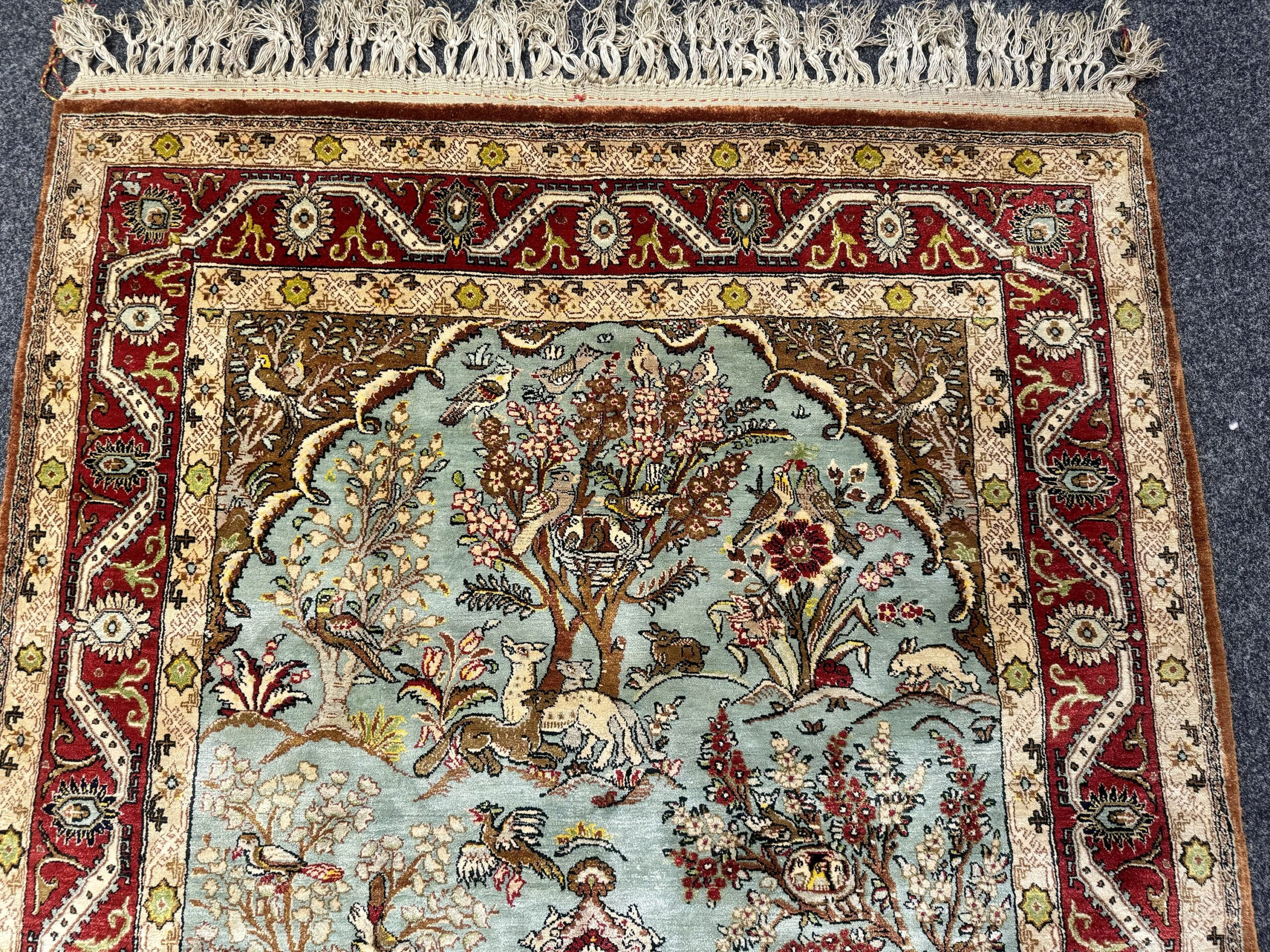 Persischer Ghom Seidenteppich (170x105cm) – Paradiesgarten-Design – Bild 6