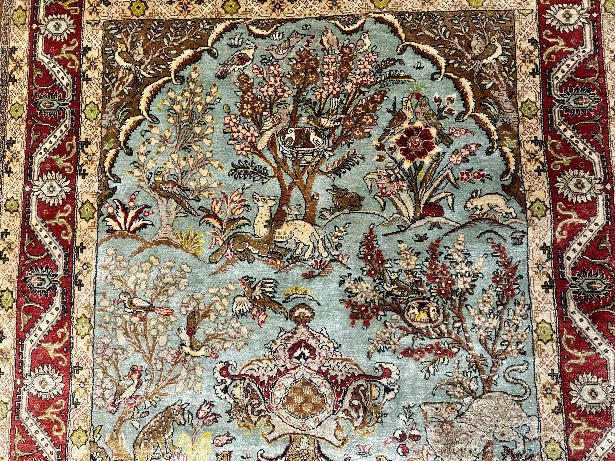 Persischer Ghom Seidenteppich (170x105cm) – Paradiesgarten-Design – Bild 5